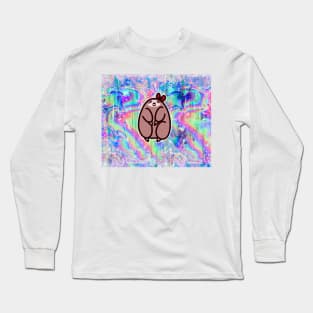 Bow Sloth Rainbow Holographic Long Sleeve T-Shirt